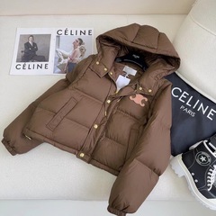 ce25冬季新款可拆卸袖子(两穿) 凯旋门logo长袖保暖羽绒服