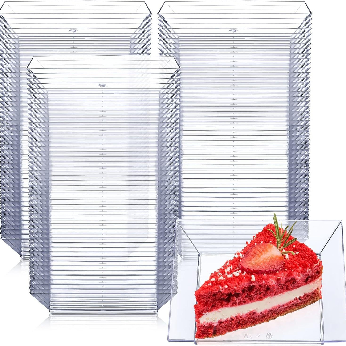 9*9cm 대형 사각 접시(투명)