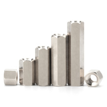 镀镍六角铜柱双通M3M4黄铜立柱螺母柱支撑电路板隔离柱机箱铜螺柱