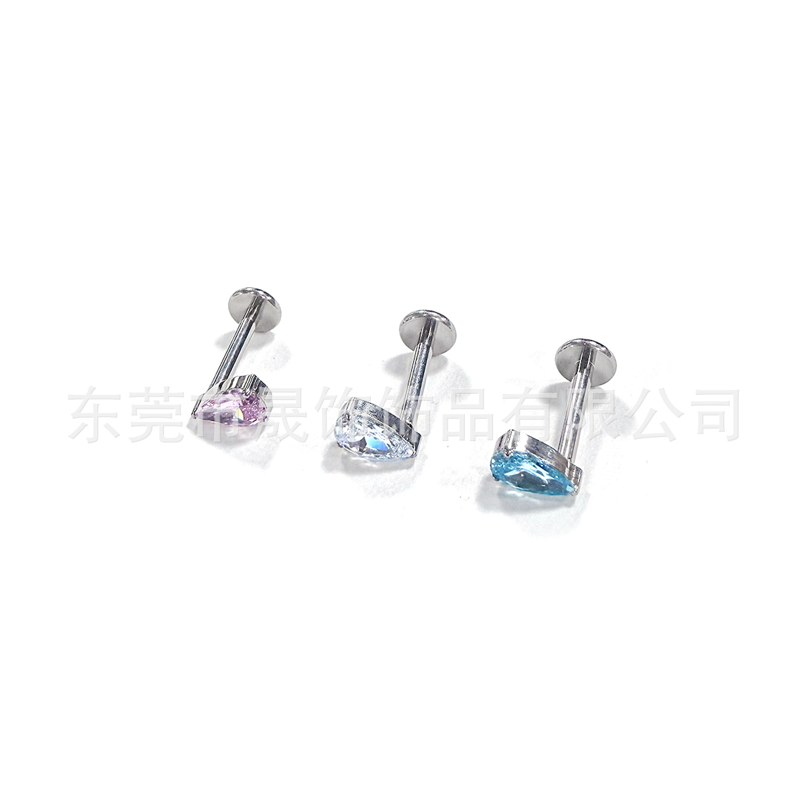 F136 Titanium Alloy Teardrop 型 Ear Stud Studded 5A Cubic Zirconia Helix Cartilage Stud G23 Titanium Internal Thread Labret Stud Piercing Jewelry 头
