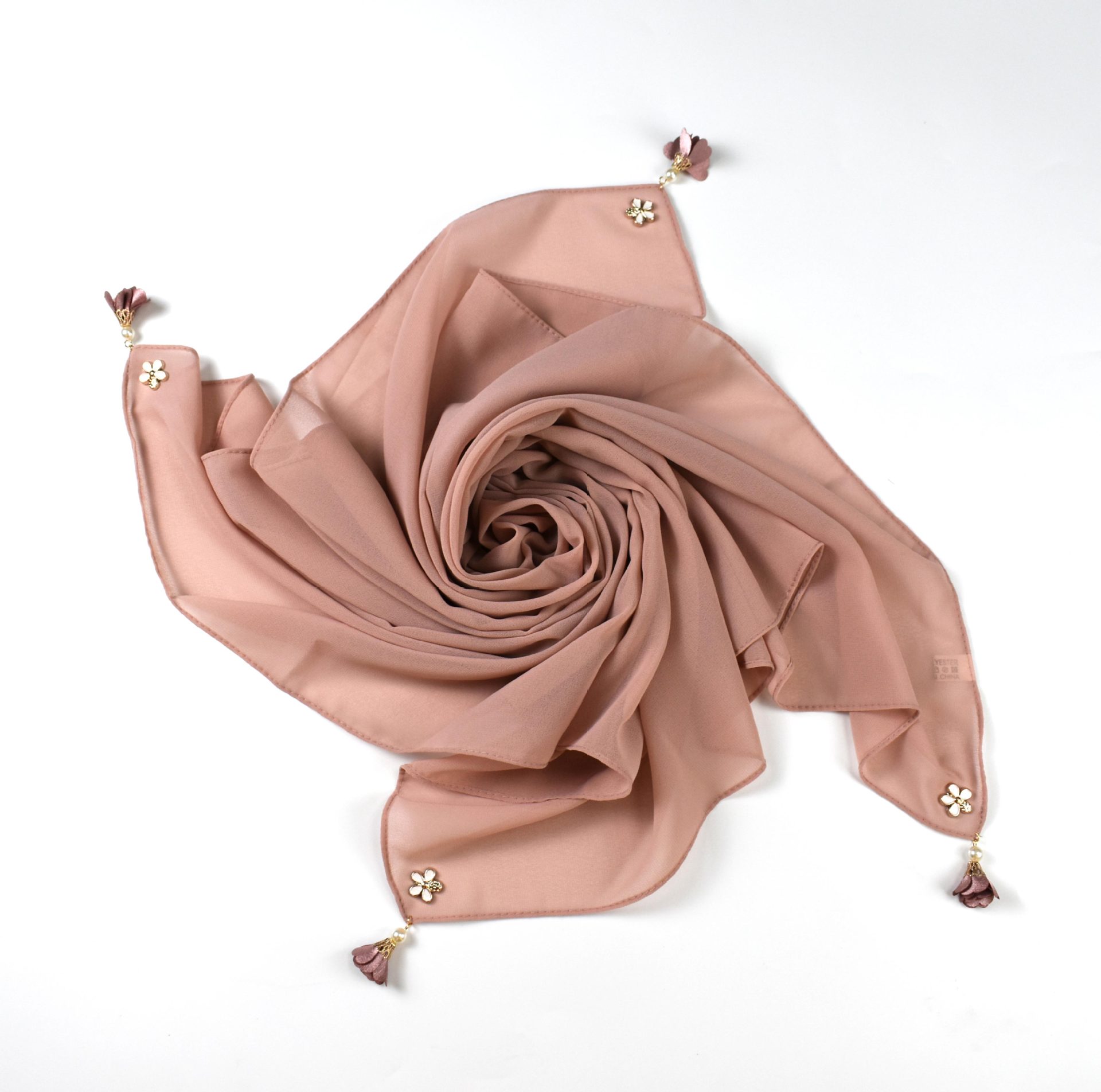 MH030 Pearl Chiffon Square Hijab Scarf from Mariam's Collection0