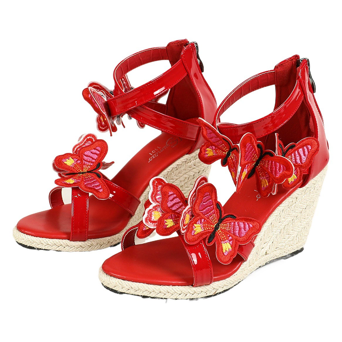 11011-6 Внешняя торговля пеньковая веревка Новая Европейская и американская Сексуальная Новая мода Простой Клин Платформа ремешок Бабочка круто