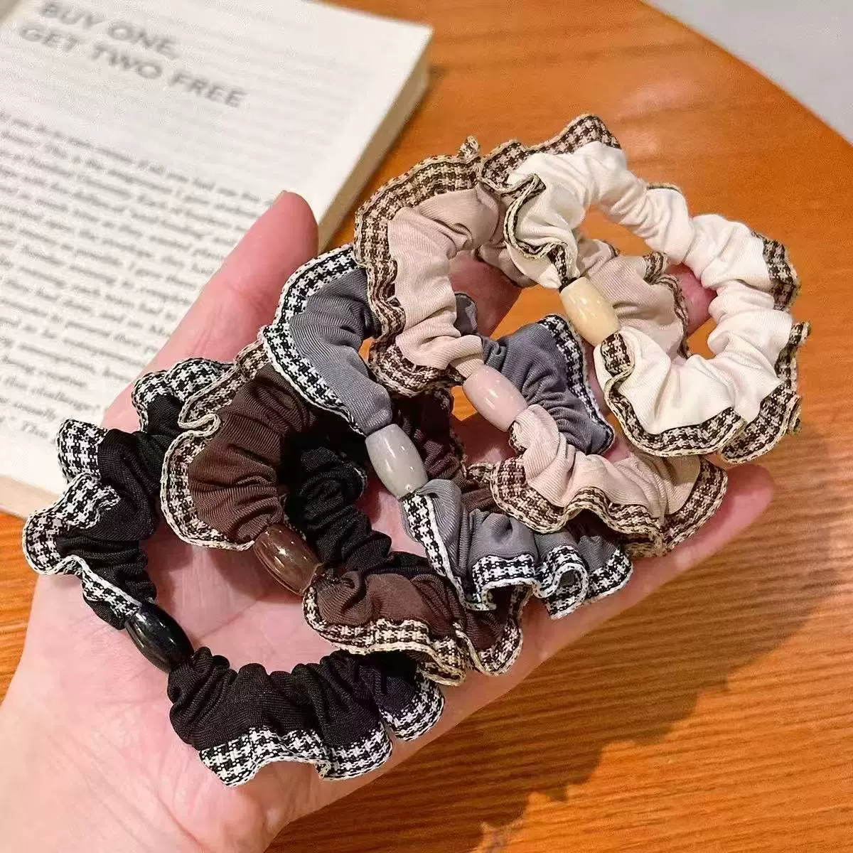 Sanrio кружевной цветок, толстая кишка, уход за волосами, повязка для волос, милое мультяшное сердце для девочек, маленькое свежее кольцо для толстой кишки, высокая эластичность