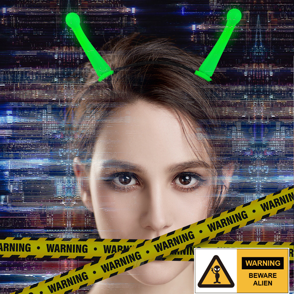 Cross-border new Halloween Alien headband luminous holiday party ball atmosphere dress up props