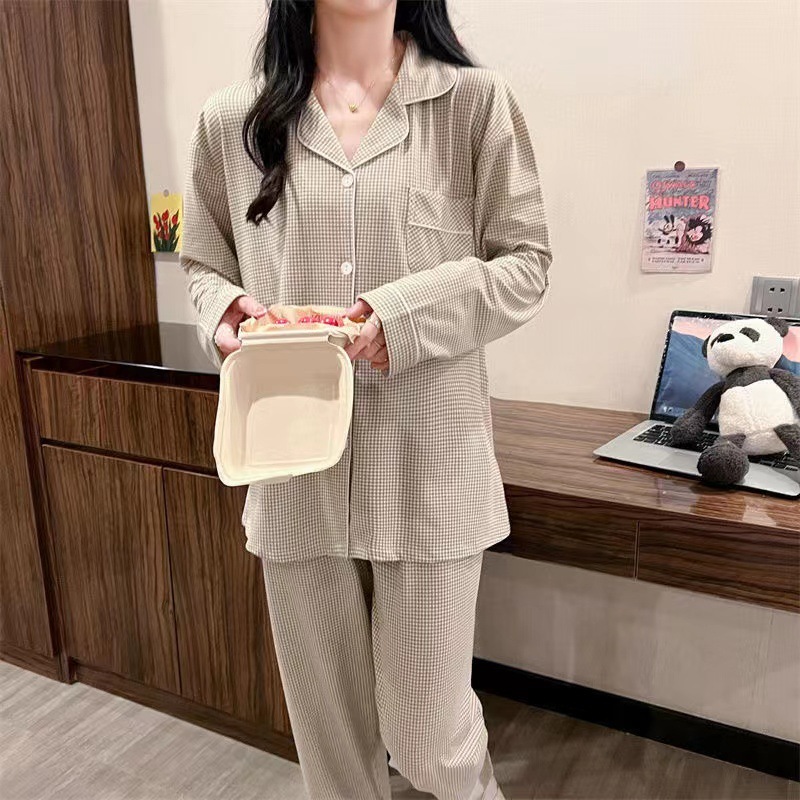 卡通甜美长袖长裤睡衣女士秋季新款牛奶丝可爱少女宽松开衫家居服|undefined