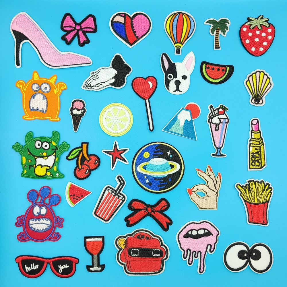 跨镜批发电脑绣花布标可爱卡通迷你小动物布贴辅料贴布补丁贴布贴