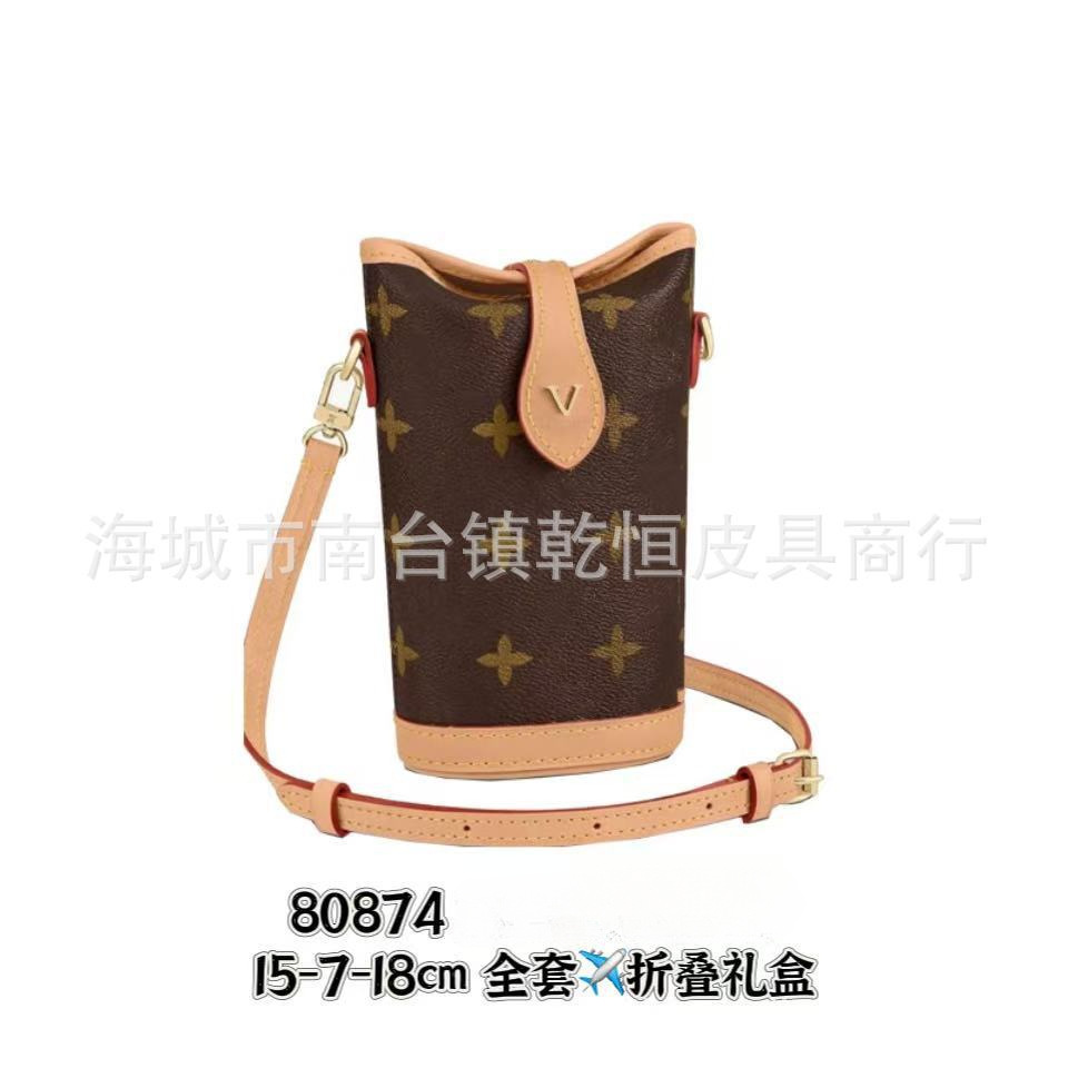 Cross-Border Classic Monogram Women's Bag Top Grain Cowhide European & American Retro Crossbody Shoulder Handbag Baguette Style - Thumbnail 7