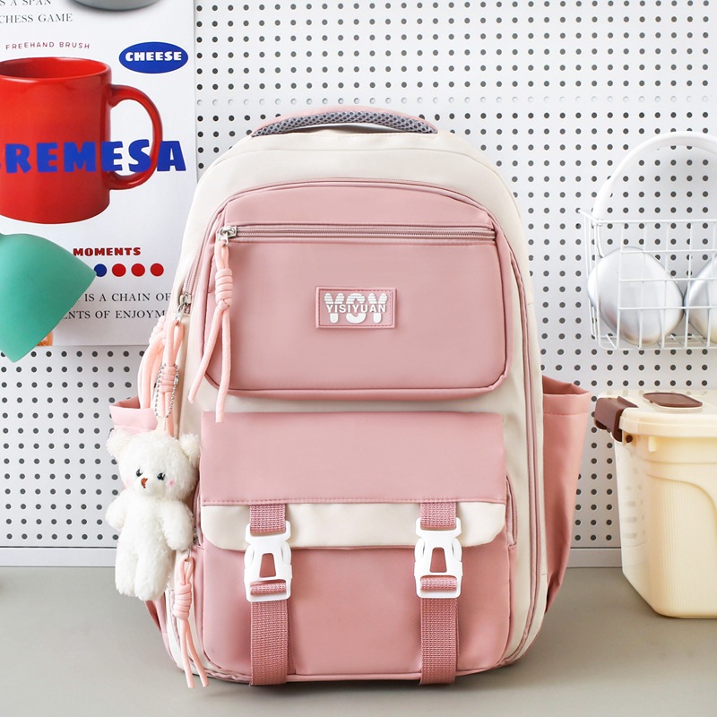 Bolsa de escuela de estudiantes coreanos de escuela secundaria, alta capacidad, color de marea, mochila de mujer, mochila multifuncional.