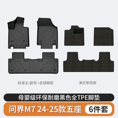 Aito M5 M6 M7 M8: Modelə uyğun ayaqaltı - wenjie-m7-five-seater-tpe-floor-mats-menis