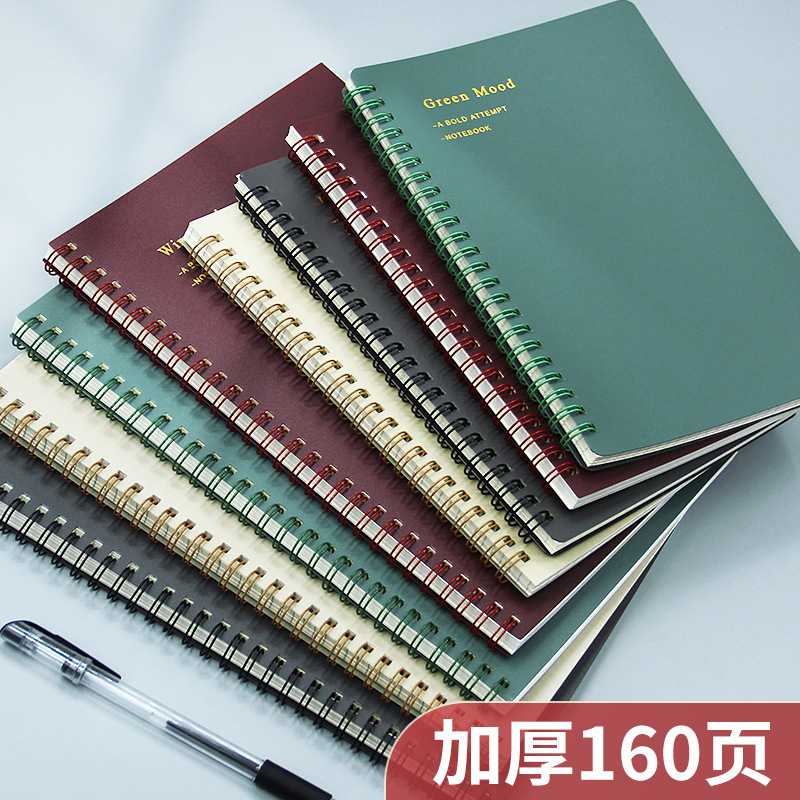 Thickened Rollover Coil Notebook High-value Student Morandi Simple Small Fresh Notepad Diary Book