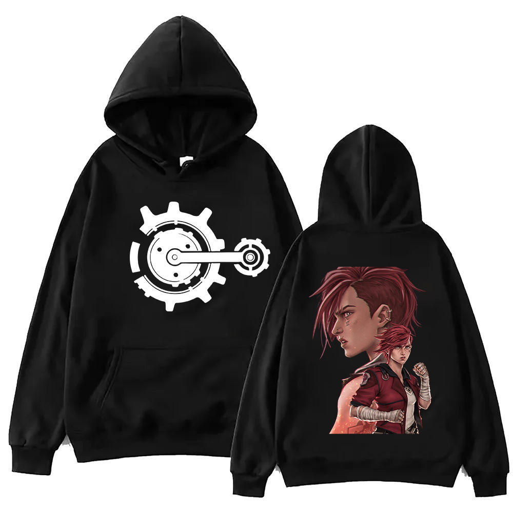 Arcane-Vi Graphic Hoodie Women Men Tracksuit Sudaderas Aest