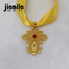 Ethiopian Cross -Striole necklace necklace women's gold Africa cross/ Habesha necklace