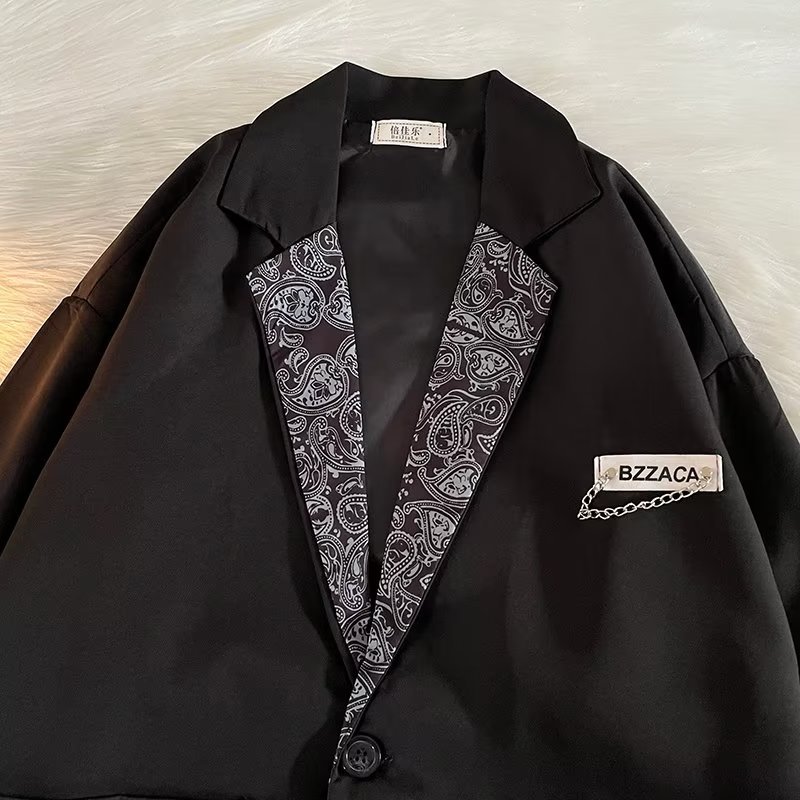 Diablo flor de anacardo traje de costura chaqueta de hombre primavera y otoño ins tendencia suelta bf casual traje pequeño top