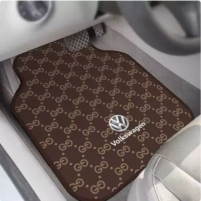Simple Style Universal Car Floor — Avtomobil döşəmə paspasları - volkswagen-logo-car-floor-mats-brown-5050cm-upgraded-version-of-diatom-mud-in-the-back-row