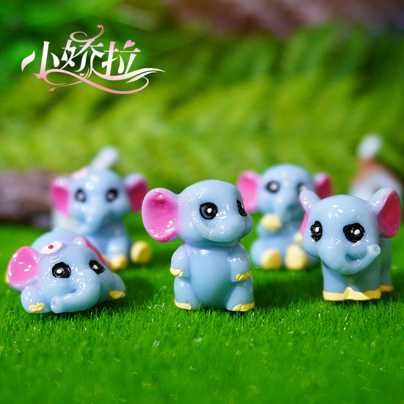 Nuevo micro paisaje jardinería bricolaje paisajismo transfronterizo lindo elefante pequeño resina pequeño animal pequeño adorno nuevo elefante púrpura