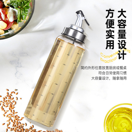 Wholesale glass oil jug dustproof and leakproof kitchen home use oil vinegar bottle oil can sesame oil soy sauce vinegar jug seasoning bottle oil bottle