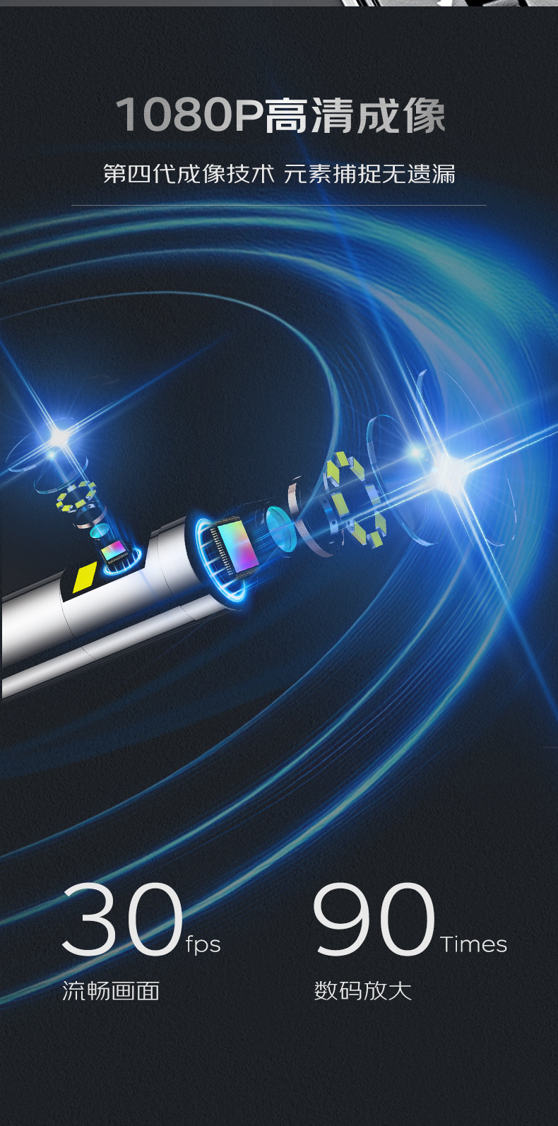 Dual-Lens 360° Industrial Endoscope High-Definition