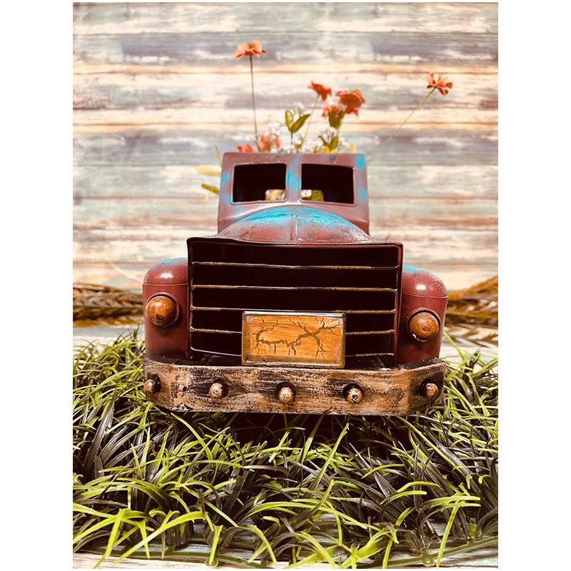 Transfronterizos Camión Decoración de hogar Diseño de patio Decoración de resina Artesanías Decoración al aire libre Decoración creativa Arte