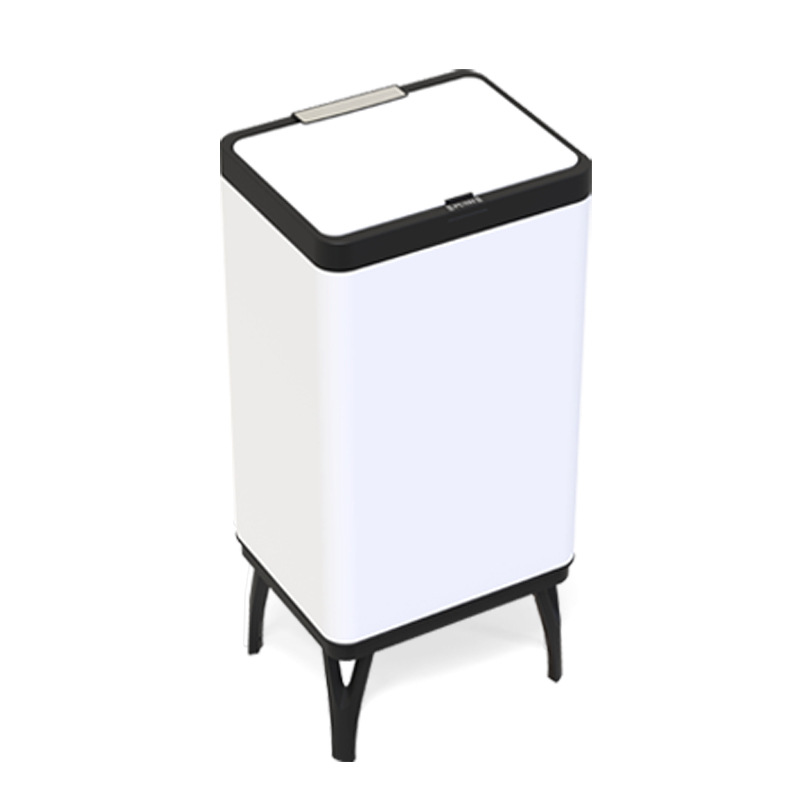 Botella de basura de inducción inteligente 34L / 40L / 50L / 60L tipo de clasificación de presión con cubierta de botella de basura de pie alto