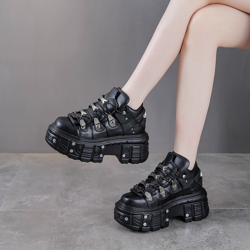 2024 New Black Torre Shoes Thick-soled Foreign Trade Cross-border Women's Shoes Heavy Metal Personalized Gothic Punk Boots for Children 2024 New Black Torre Shoes Thick-soled Foreign Trade Cross-border Women's Shoes Heavy Metal Personalized Gothic Punk Boots for Children
