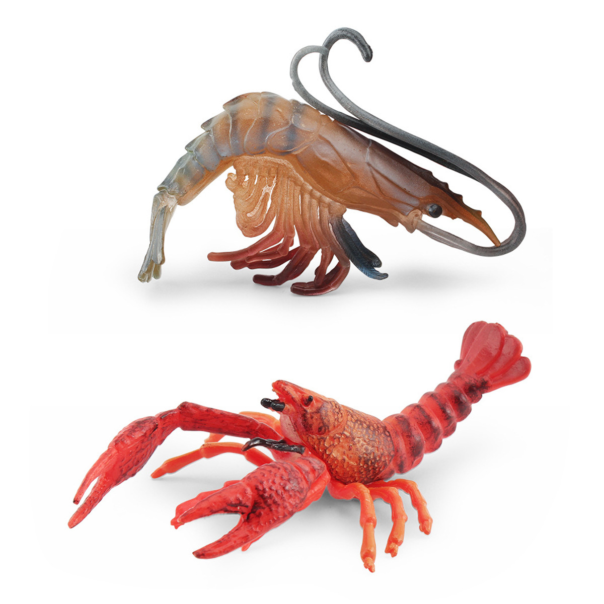 Simulación transfronteriza animal marino camarón de agua dulce modelo cangrejo de Río Rojo cangrejo de río camarón de cristal camarón de brazo largo adornos estáticos