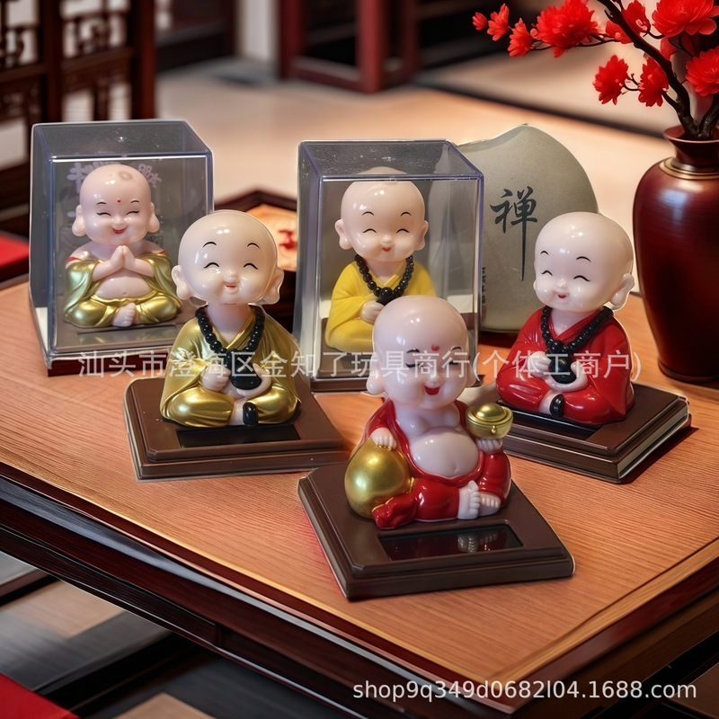 ソーラー禅笑い仏陀装飾品ホームエントランスレジカーポットスケール逆流香装飾品|undefined