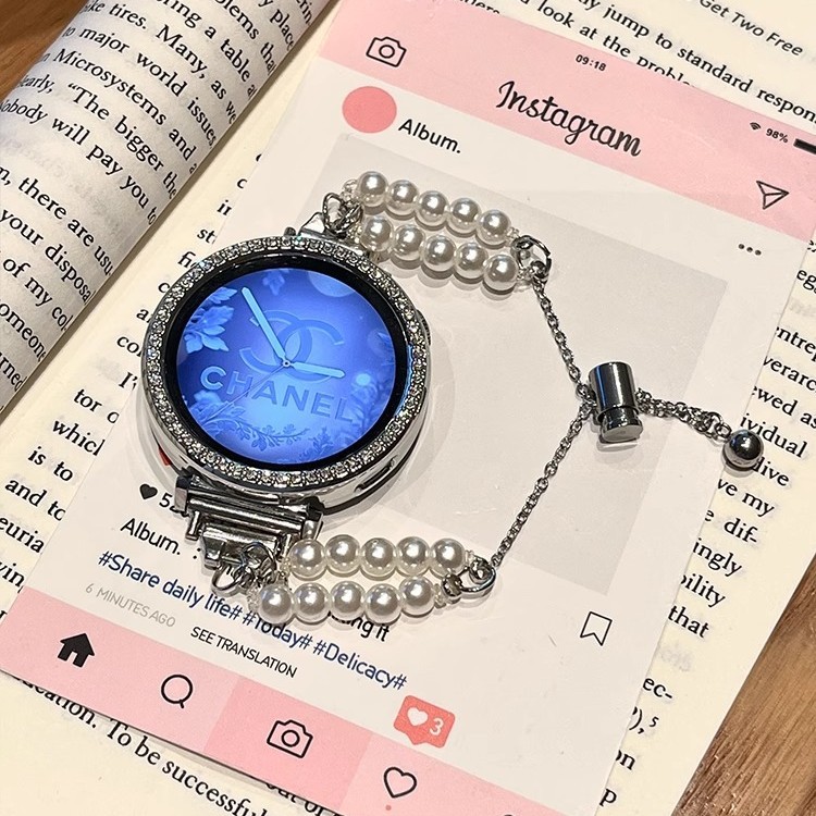 Suitable for Oppowatchx2Mini Women's Watch Strap New Double Row Pearl Watch4Pro Creative Wristband Summer