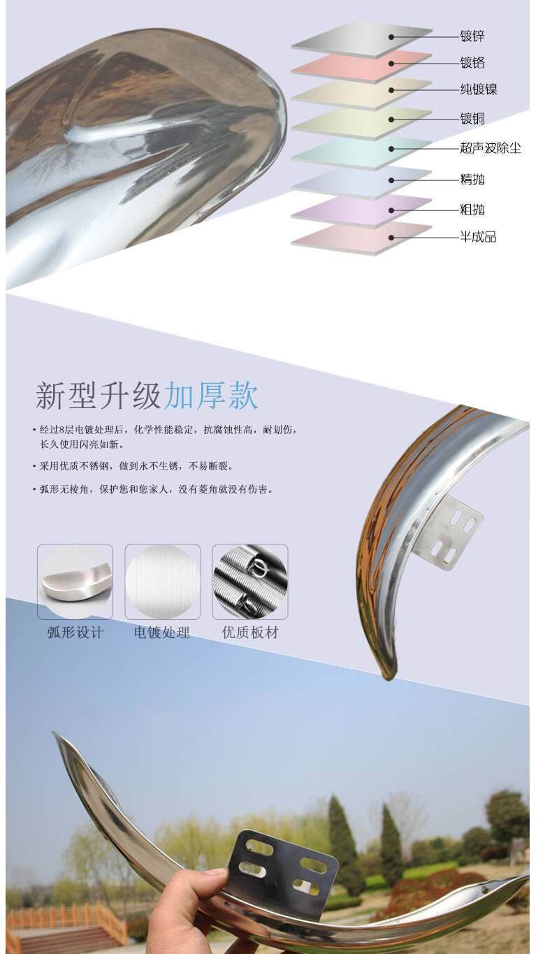 Electric Tricycle Front Wheel Mudguard, Stainless Steel Front Mudguard Suitable for Zongshen Prince Model, Shifeng Front Wheel Waterproof Mudguard