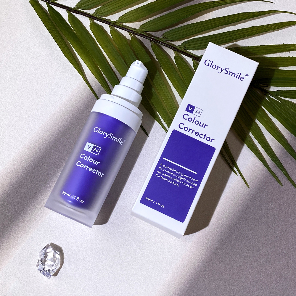 v34 Teeth Whitening Essence Purple Mousse Toothpaste Tooth Coloring Essence Removes Yellow Tooth Stains Cross-border Wholesale