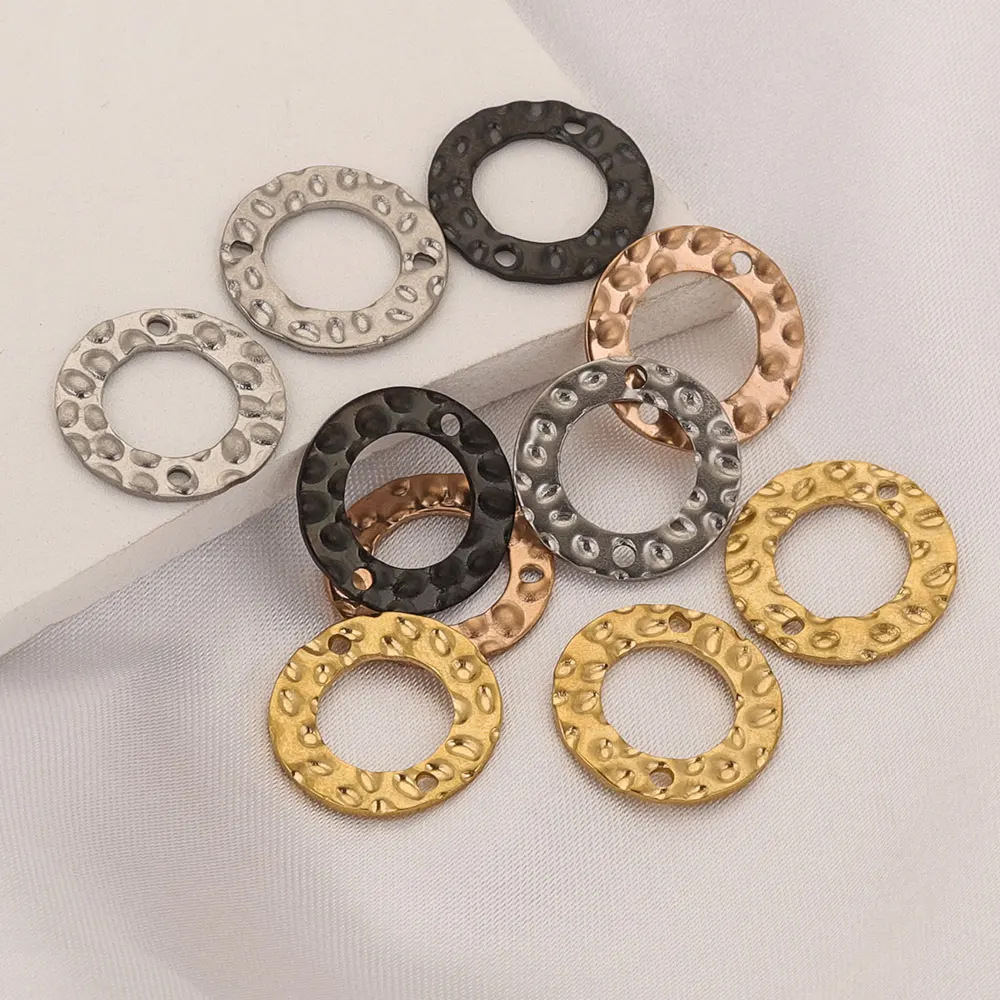 DIY Jewelry Accessories Classification 20 PCS/Package Stainless Steel Circle Solid Color Connector Simple Style