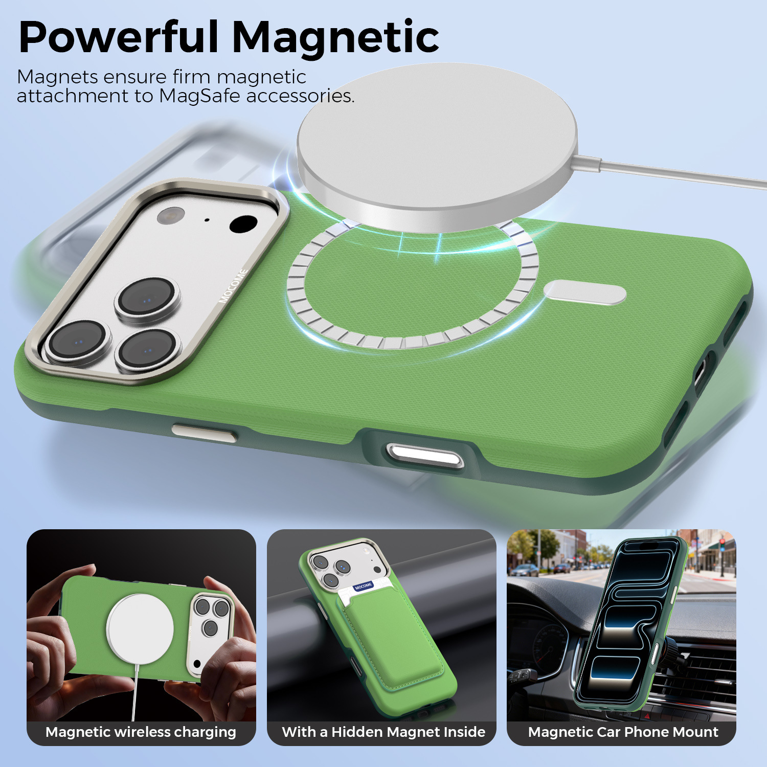 Ốp lưng điện thoại từ tính công nghệ vải dệt cho iPhone 17, 16 Pro Max, 15 — Cam, Xanh dương, Đen, Xanh lá chi tiết 9