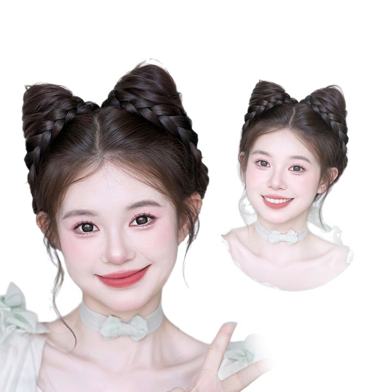 丸子头假发女抓夹低扎氛围花苞头盘发神器蓬松后脑勺自然假发发包|undefined