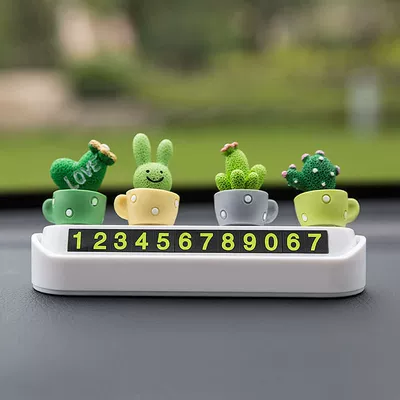 Creative Cactus Temporary Parking Phone Nömrəli dayanma kartı - cactus-parking-sign-white-with-4-sets-of-number-stickers