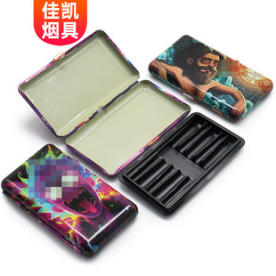 方形烟盒喇叭管储藏5支烟具带弹簧盒Cigarette case跨境厂家直销-阿里巴巴