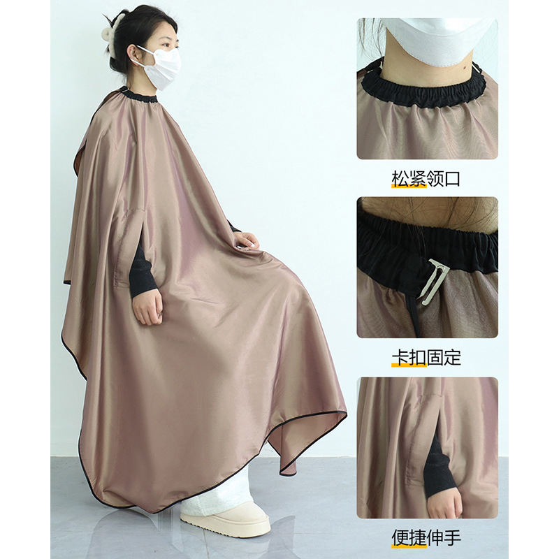 Amazon corte de pelo de tela de corte de pelo de corte de pelo antiestático máscara de corte de pelo de mano abierta ropa de trabajo impermeable