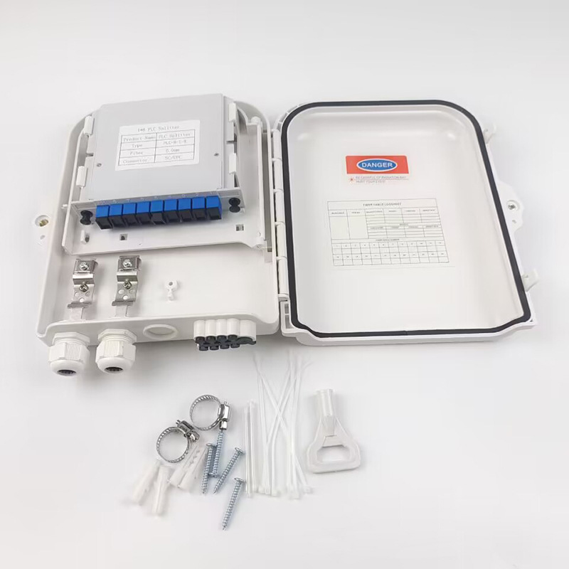 Nap Box 8-Core Fdb Fiber Distribution Box Plug-In Type Optical Distribution Box Outdoor Waterproof Ftth Fiber Optic Home Terminal