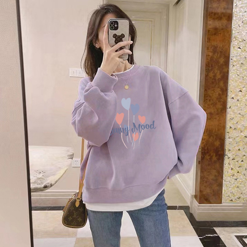 Plus-Size Women's Sweatshirt for Fall and Winter 2026, New Popular Style, Loose Fit, Slimming Design, Unique Fleece-Lined Top Jacket Plus-Size Women's Sweatshirt for Fall and Winter 2026, New Popular Style, Loose Fit, Slimming Design, Unique Fleece-Lined Top Jacket