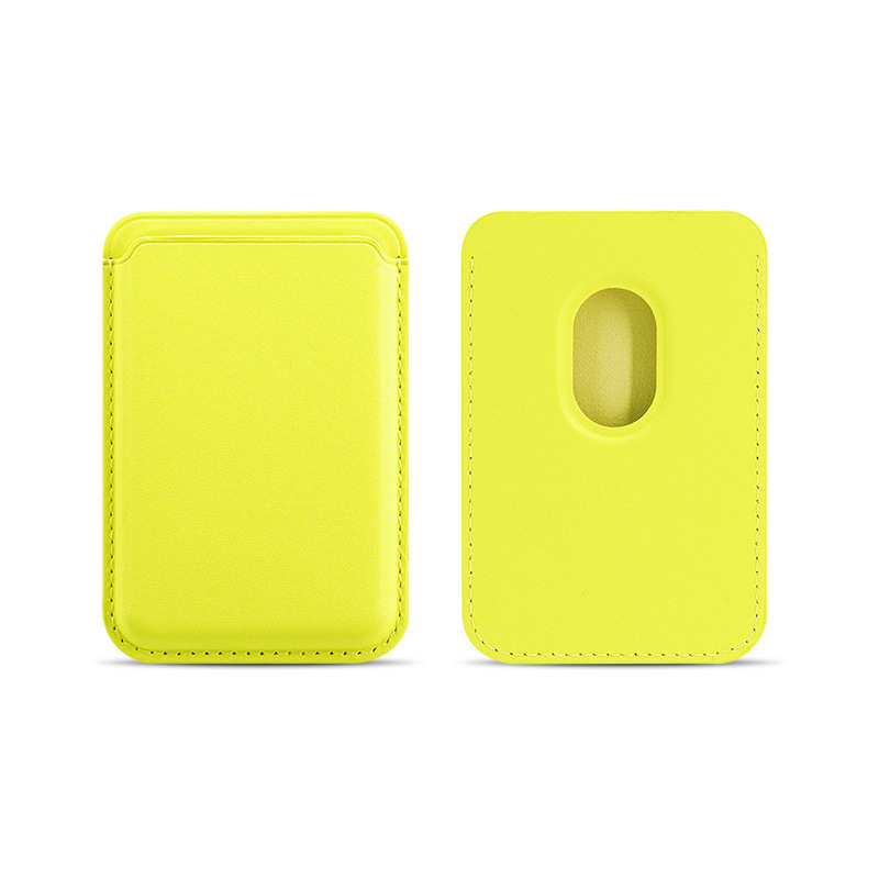Bolsa de tarjetas de absorción de stock transfronterizo Apple 17Magsafe Cuerpo de tarjetas de cuero PU Clipper tarjeta de identificación de teléfono móvil bolsa de tarjetas de retroceso