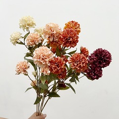 陽の7頭の秋色の鮮やかな球菊をくわえてヨーロッパ式の絹の花を飾って花の芸の乾燥した大理石の天竺の花束を飾ります。