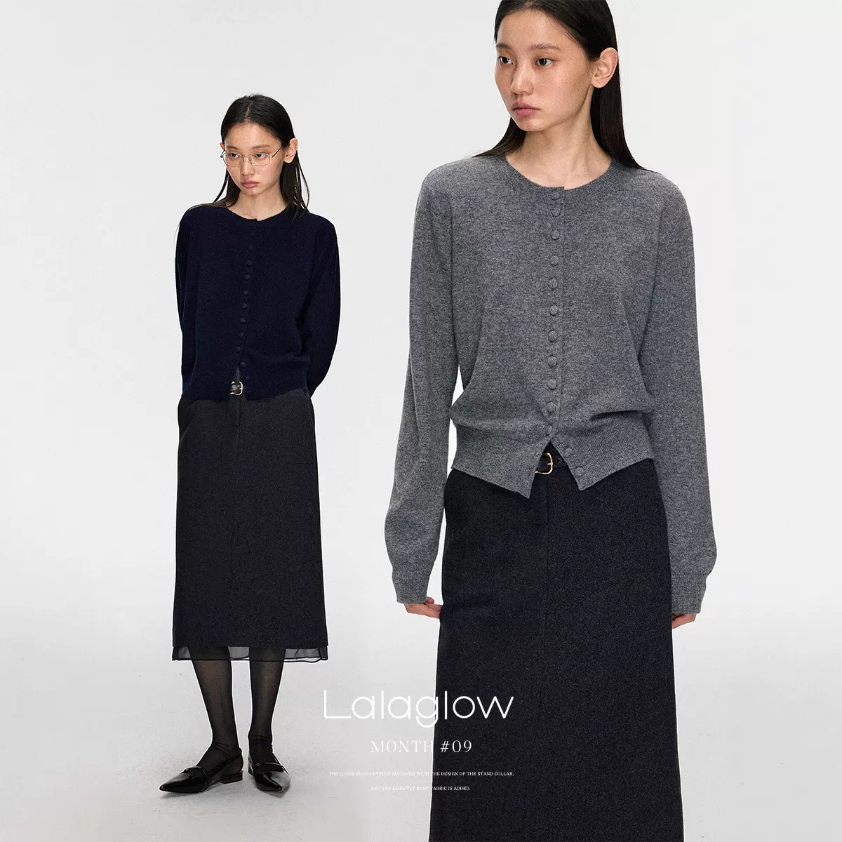 【现货】全羊毛通勤气质针织开衫毛衣女春宽松显瘦上衣