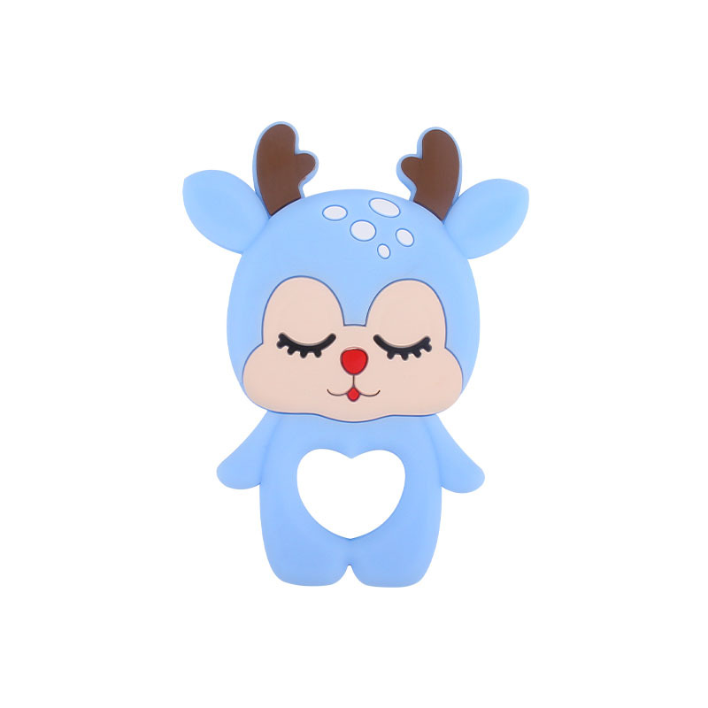 Nuevo bebé suministros de dibujos animados animal ELK Sika ciervos mordedura pegamento bebé creativo teether stick juguete teether