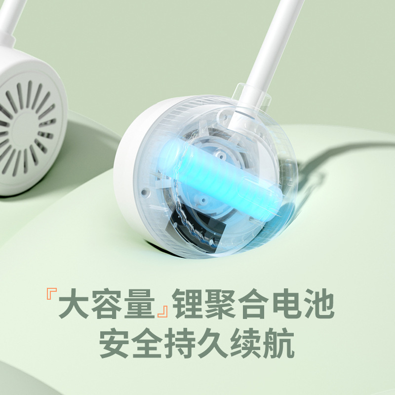 クロスボーダーホルターネック小型ファン充電式サイレント子供用折りたたみポータブルブレードレスホルターネックファン卸売|undefined