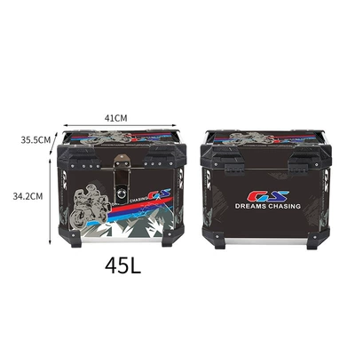 dustproof universal rear box for – Motorcycle trunk - 45lalloy-lockstickersingle-rider-through-the-dark