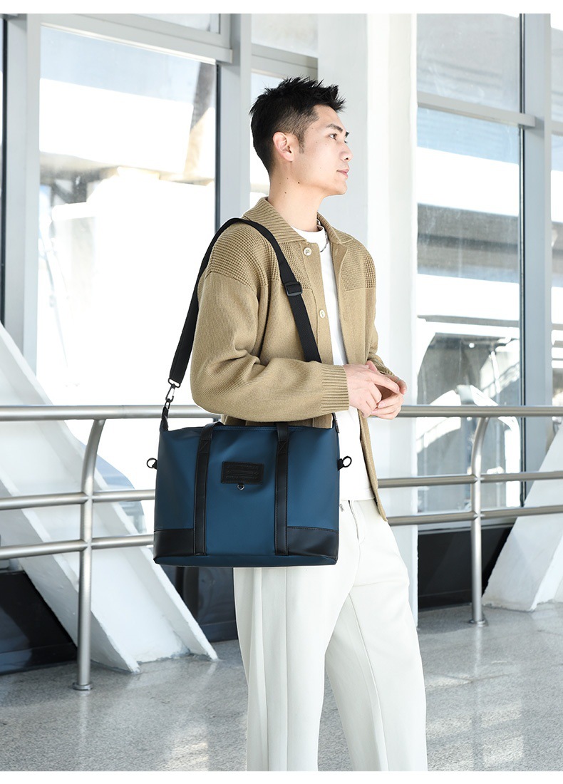 Men's business casual large-capacity travel bag, Korean-style fashionable handbag, lightweight crossbody bag, simple briefcase undefined