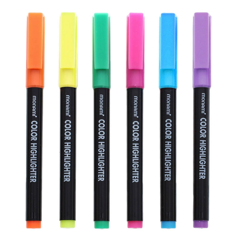 South Korea Monami Color Highlight Fluorescence Pen Set 06007