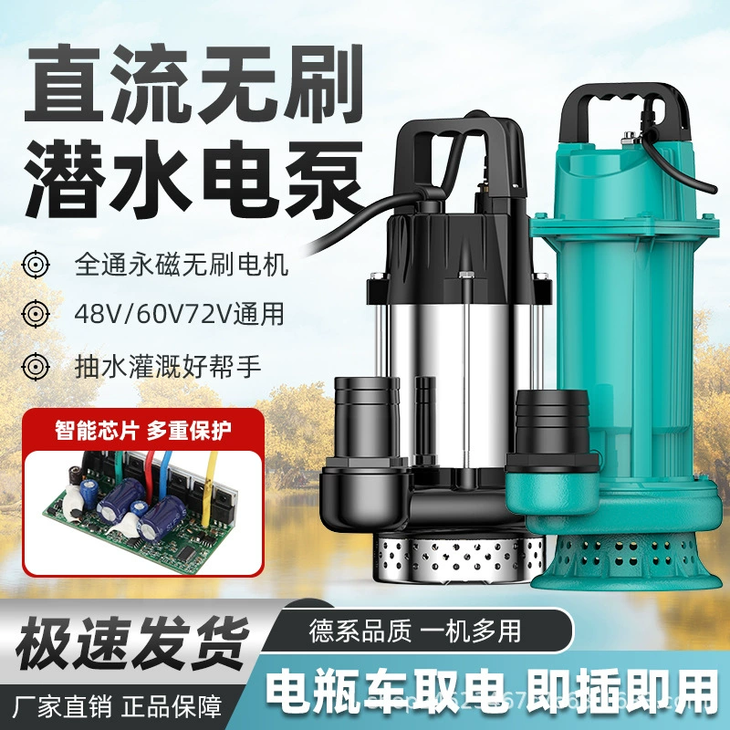 Бесщеточный погружной насос постоянного тока с постоянным магнитом, большой расход, 1-дюймовый 2-дюймовый 3-дюймовый 4-дюймовый насос постоянного тока, насос для электромобиля 48V60V