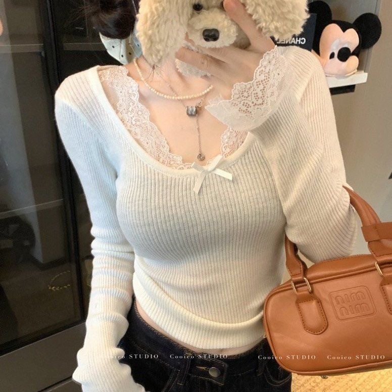 Sexy knitted long-sleeve