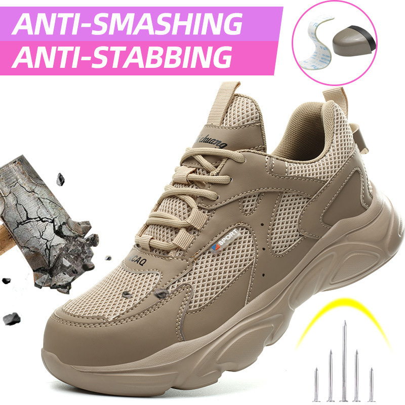 Cross-Border Women's Labor Protection Shoes, European Standard Steel Toe Cap, Kevlar Puncture-Resistant Safety Shoes, Casual Sports Work Shoes