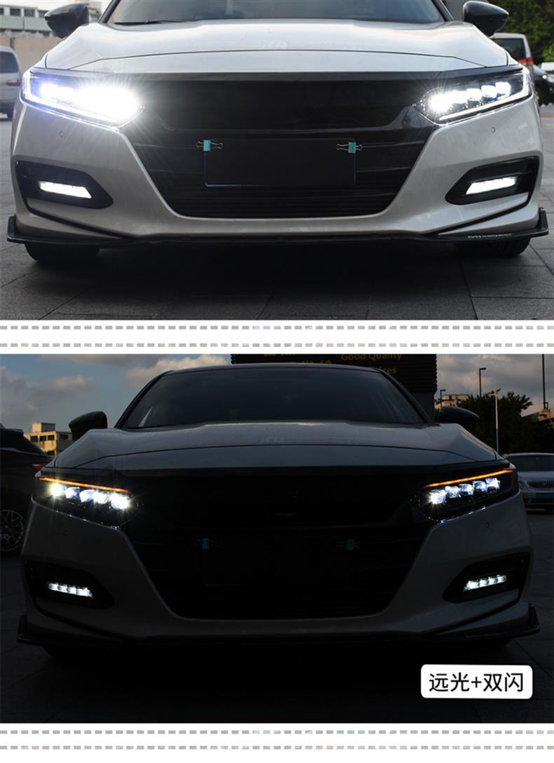 Dragon King Tenth Generation Accord Headlight Assembly Modified Led Crystal Matrix Lens Running Light Sequential Turn Signal