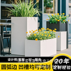 不锈钢花箱铁艺围栏隔断组合广场餐厅门店护栏售楼部广场户外花槽